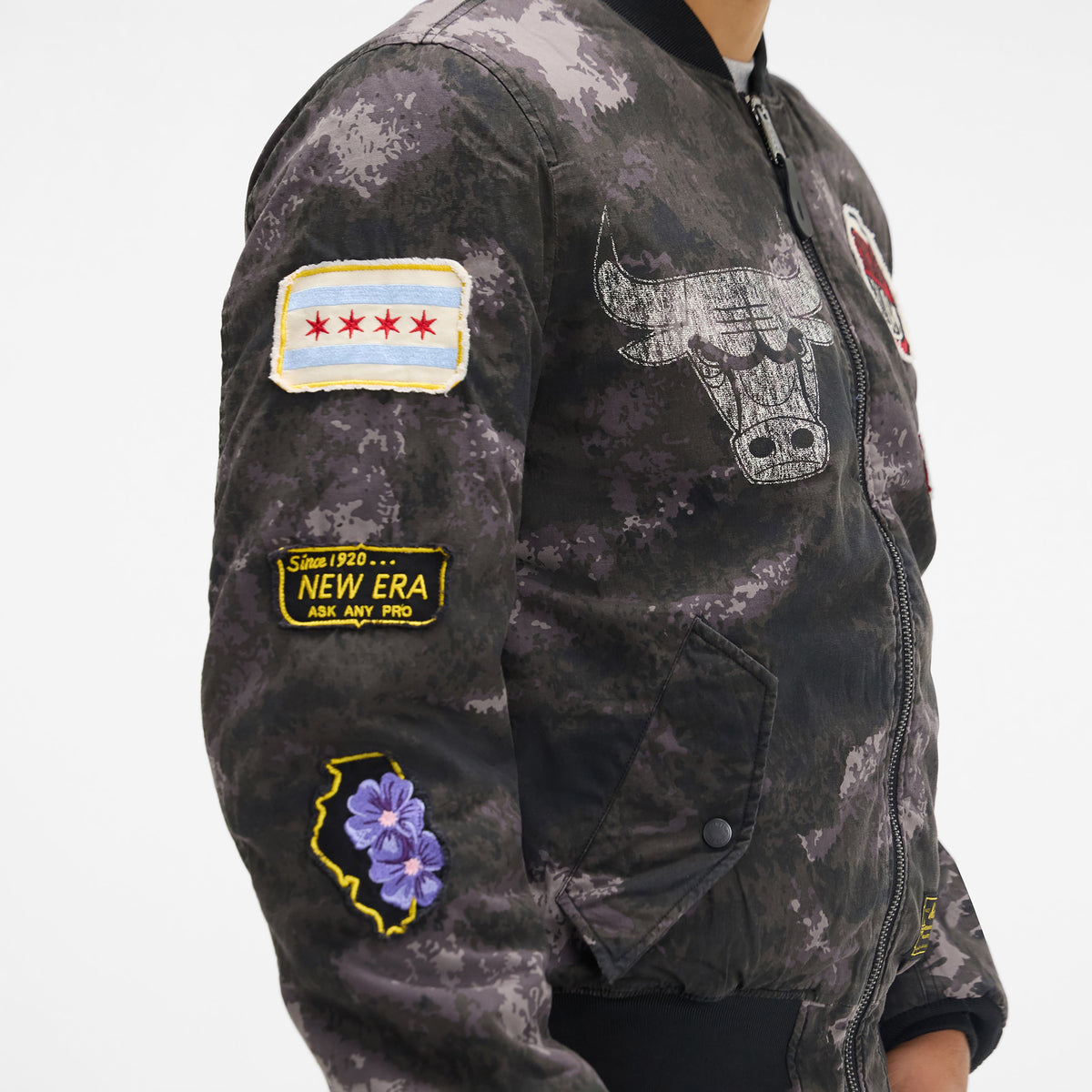 Alpha Industries x Minnesota Timberwolves Black Camo MA-1 Bomber Jacket