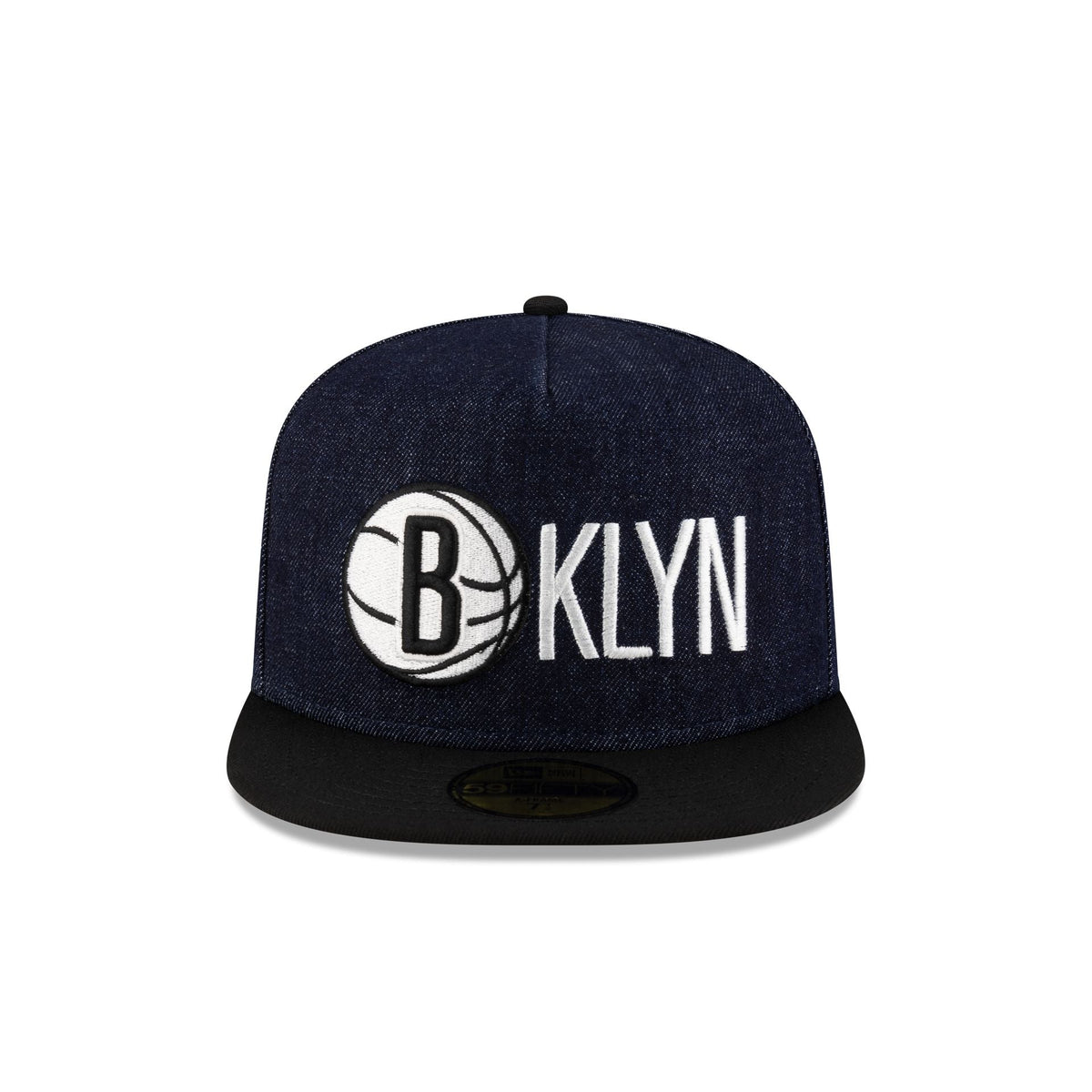 Brooklyn Nets Navy Denim 59FIFTY A-Frame Fitted Hat